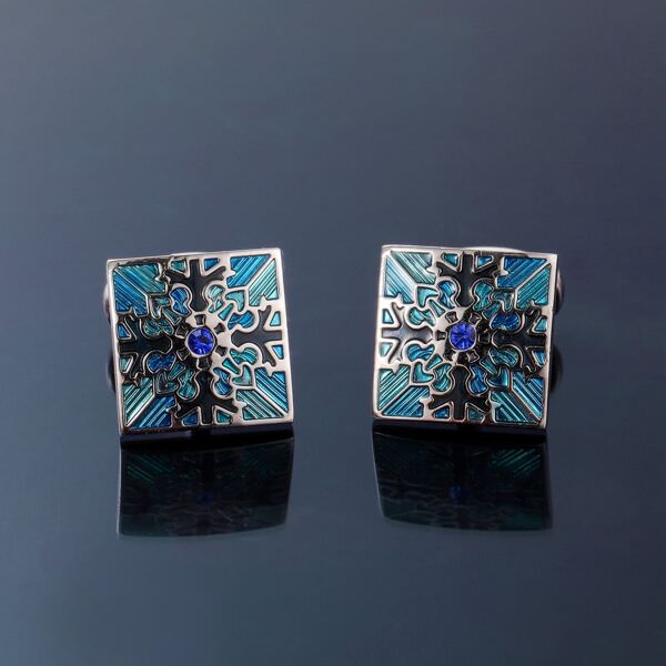 

Men Snowflake Engraved Cufflink, Multicolor