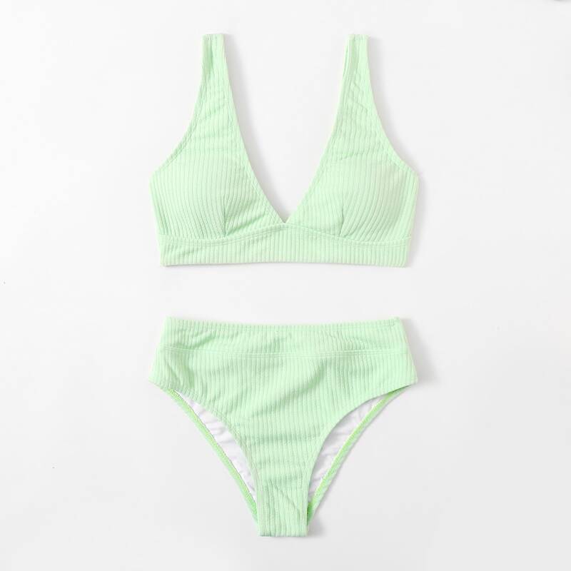 

Rib Bikini Swimsuit, Mint green