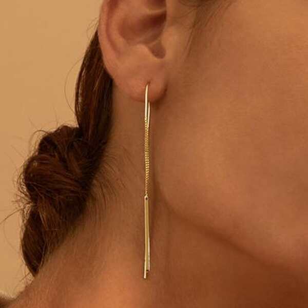 

Bar Decor Drop Earrings, Gold