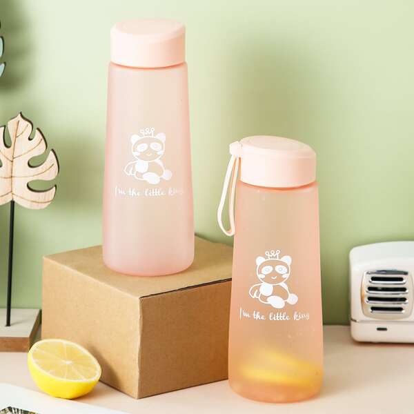 

1pc Cartoon Graphic Water Bottle, Pink