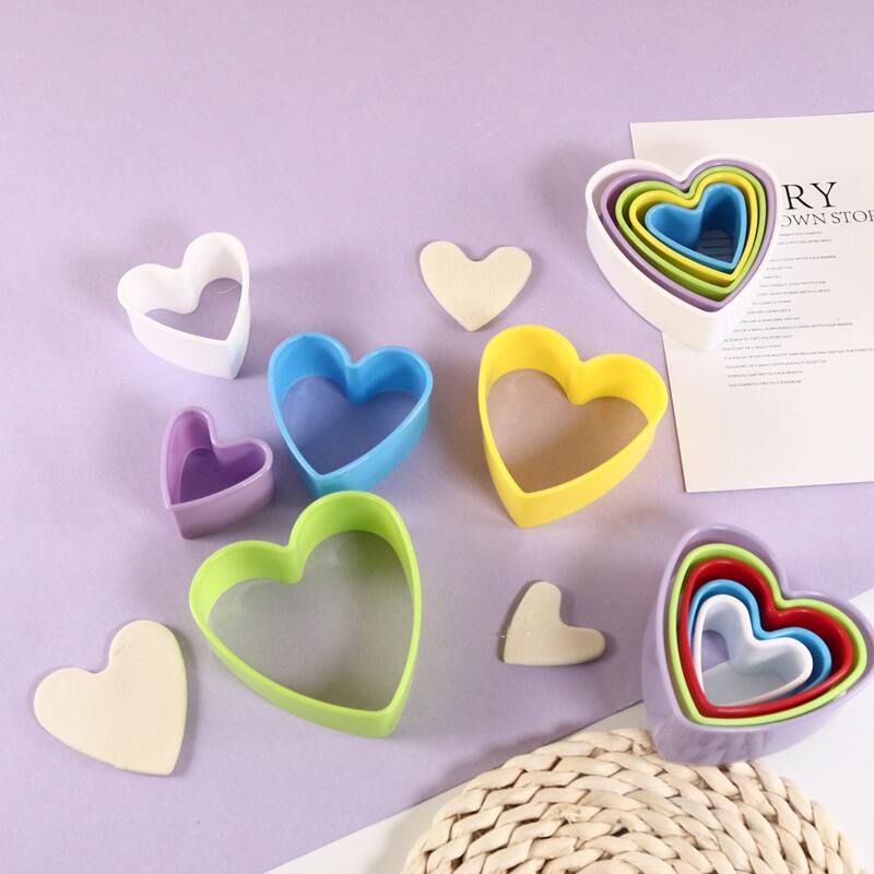 

5pcs Heart Shaped Mold Set, Multicolor