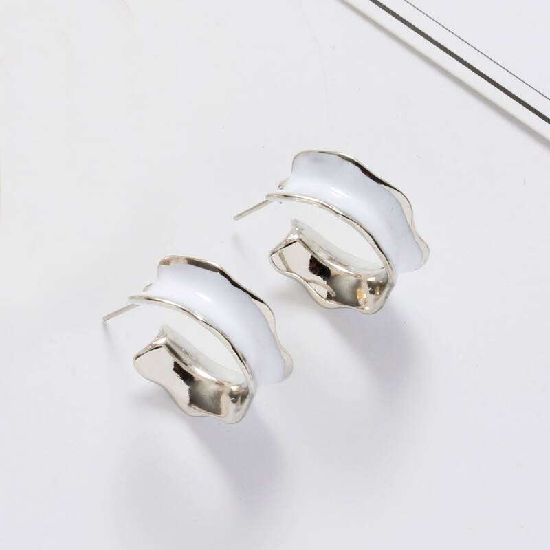 

Cuff Hoop Earrings, Silver