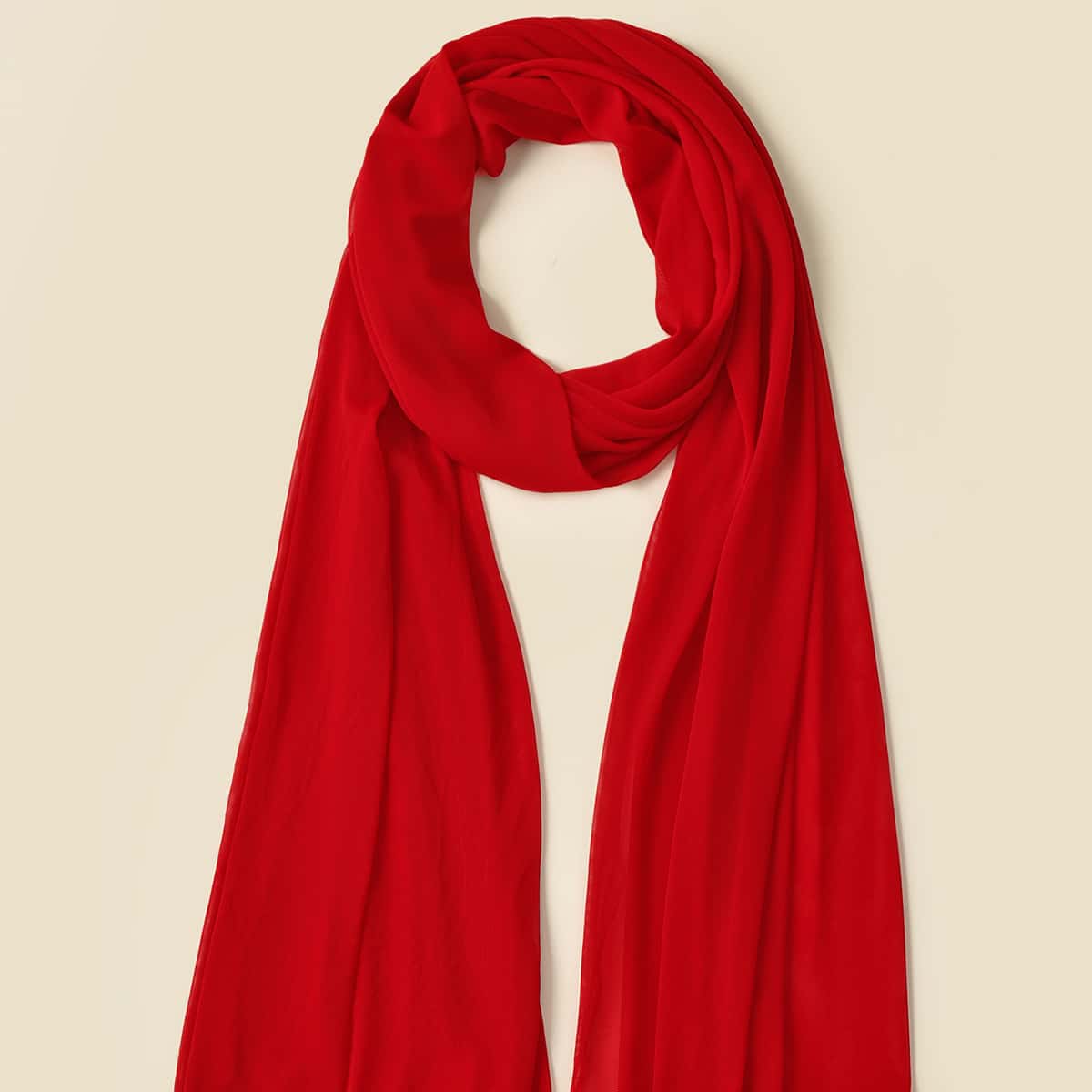 

Minimalist Solid Scarf, Red