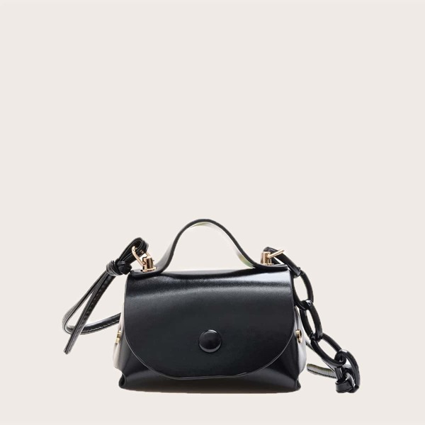 

Girls Flap Satchel Bag, Black