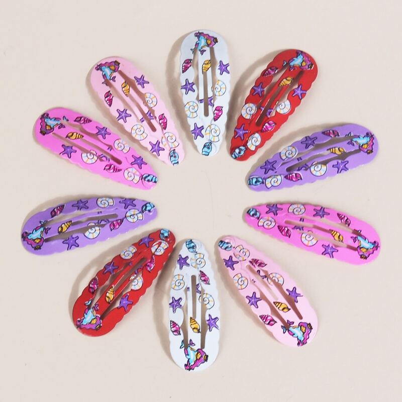 

10pcs Colorful Shell Hair Clip, Multicolor
