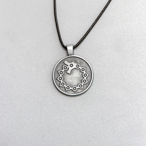 

Men Minimalist Pendant Necklace, Antique silver