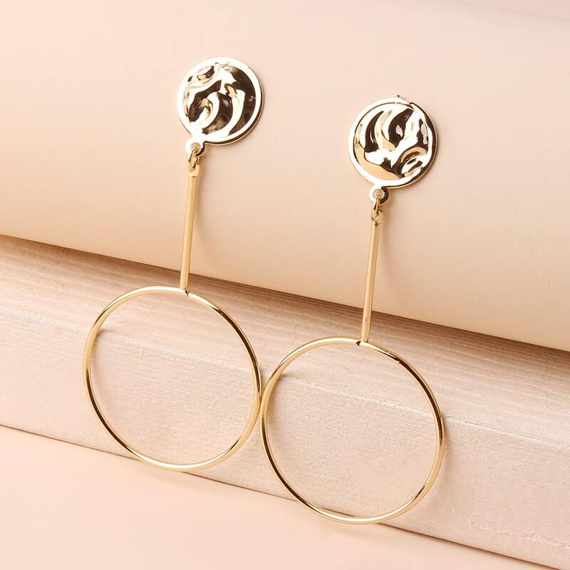 

Hoop & Bar Drop Earrings, Gold