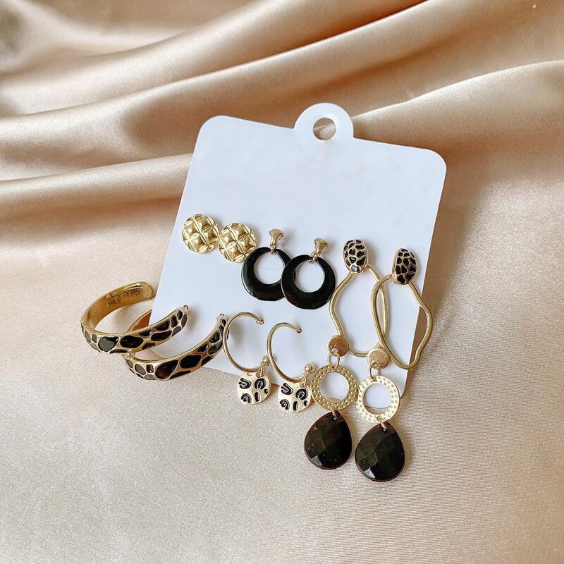 

6pairs Water Drop Earring Set, Multicolor
