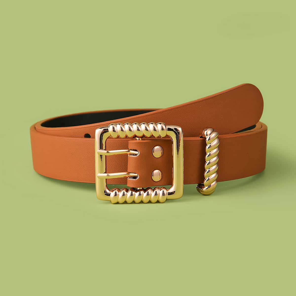 

Square Buckle Belt, Camel