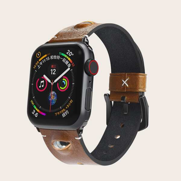 

Eye Design Faux Leather iWatch Band, Brown