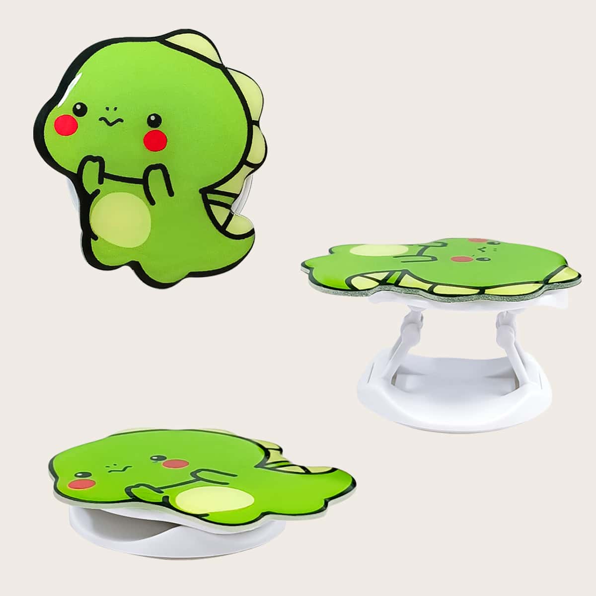 

1pc Cartoon Phone Collapsible Finger Holder, Green