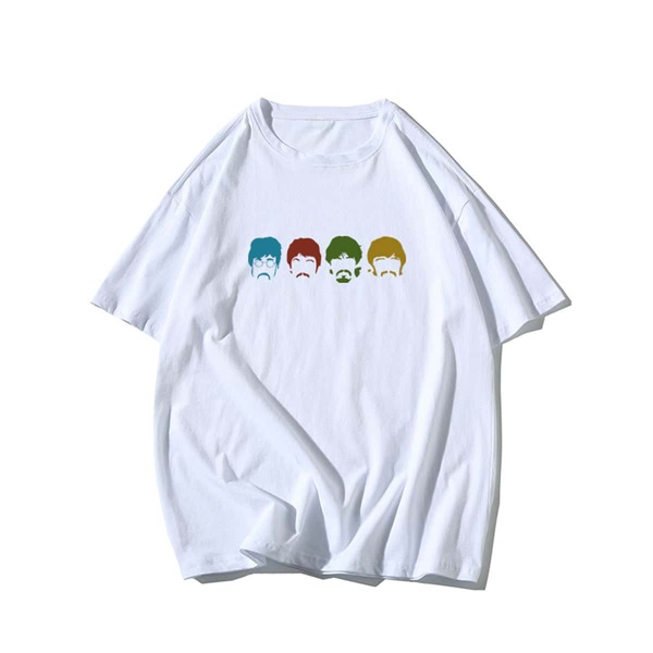 

Мужская футболка с заниженным плечом с портретным узором, Белый