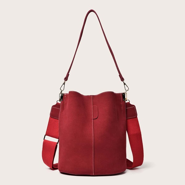

Minimalist Bucket Bag, Red