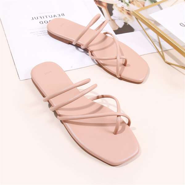 

Thin Strap Thong Sandals, Pink
