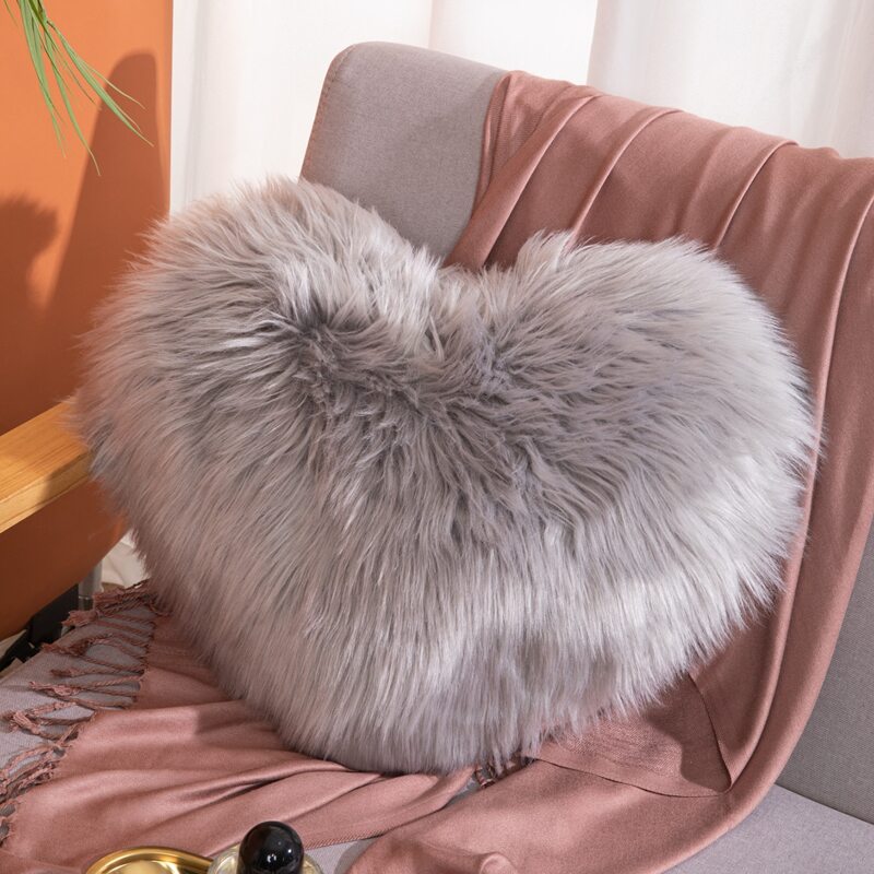 

Heart Shaped Cushion Cover Without Filler, Grey