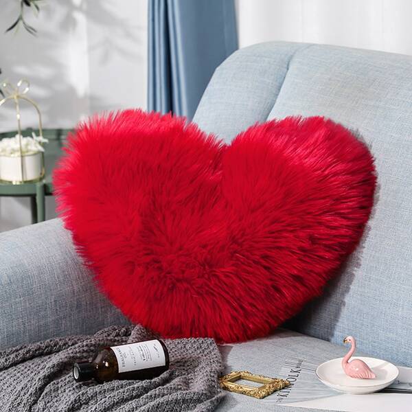 

Heart Shaped Cushion Cover Without Filler, Red