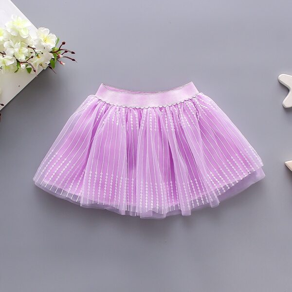 

Toddler Girls Mesh Overlay Flared Skirt, Lilac purple