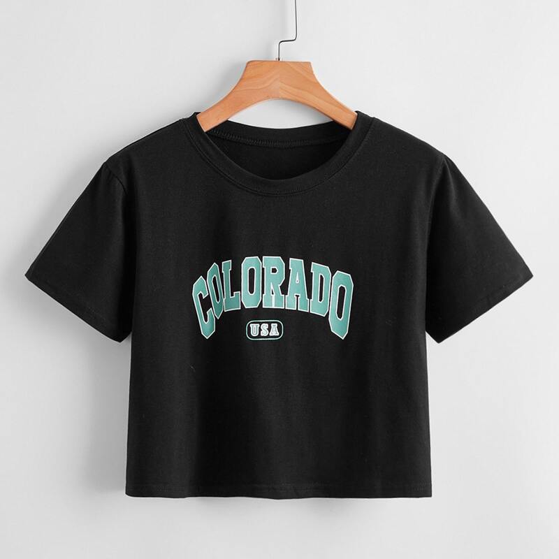 

Letter Crop Tee, Black
