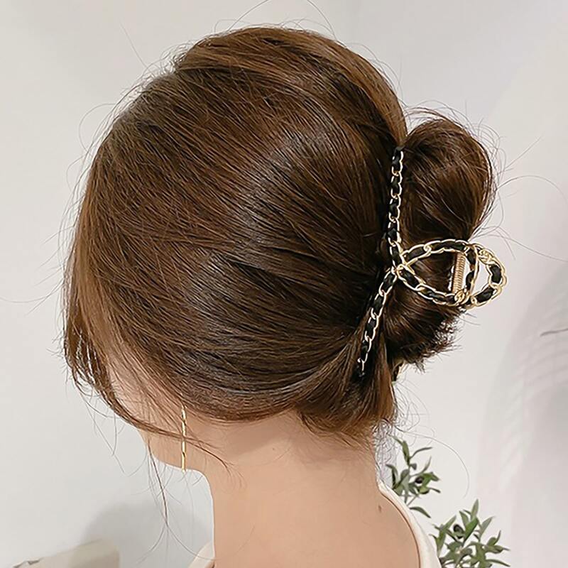 

1pc Chain Hair Claw, Black