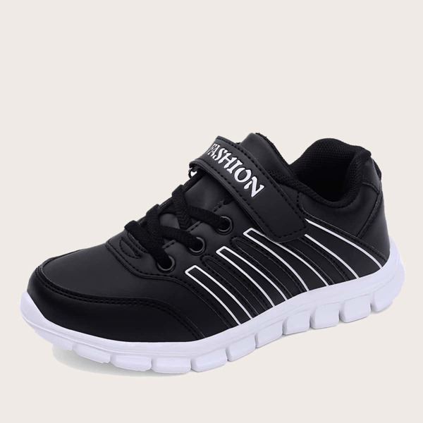 

Boys Letter Graphic Velcro Strap Sneakers, Black