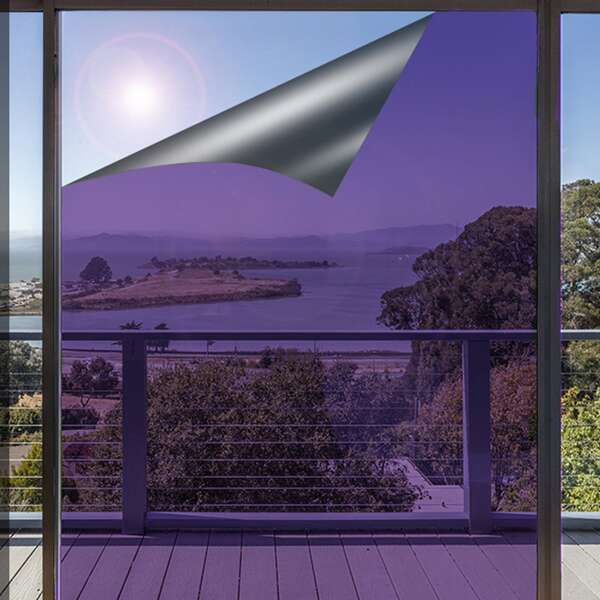 

1sheet One-way Perspective Sunscreen Glass Sticker, Purple