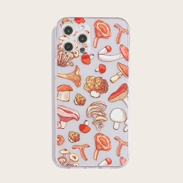 

Mushroom Print iPhone Case, Clear
