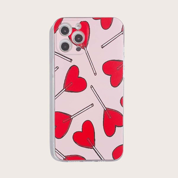 

Чехол для iPhone с принтом сердечка, Розовые