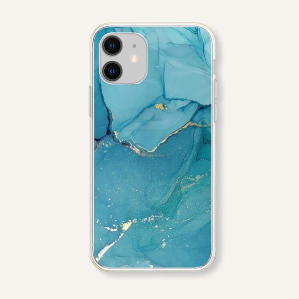 

Чехол для iPhone с мраморным принтом, Синий