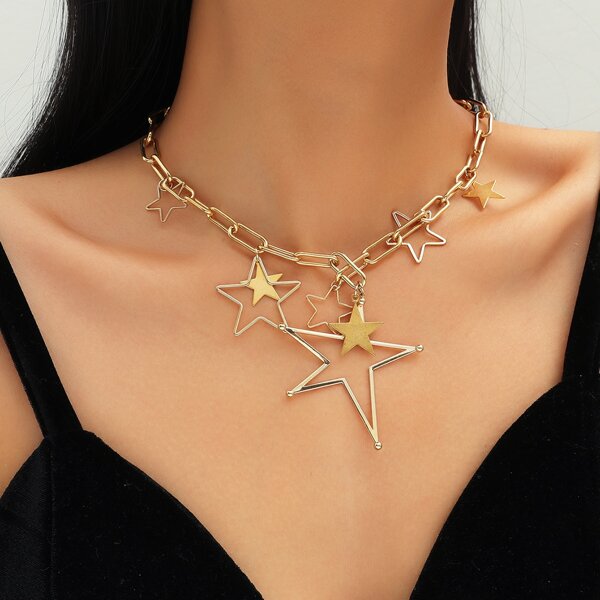 

Star Charm Chain Necklace, Gold
