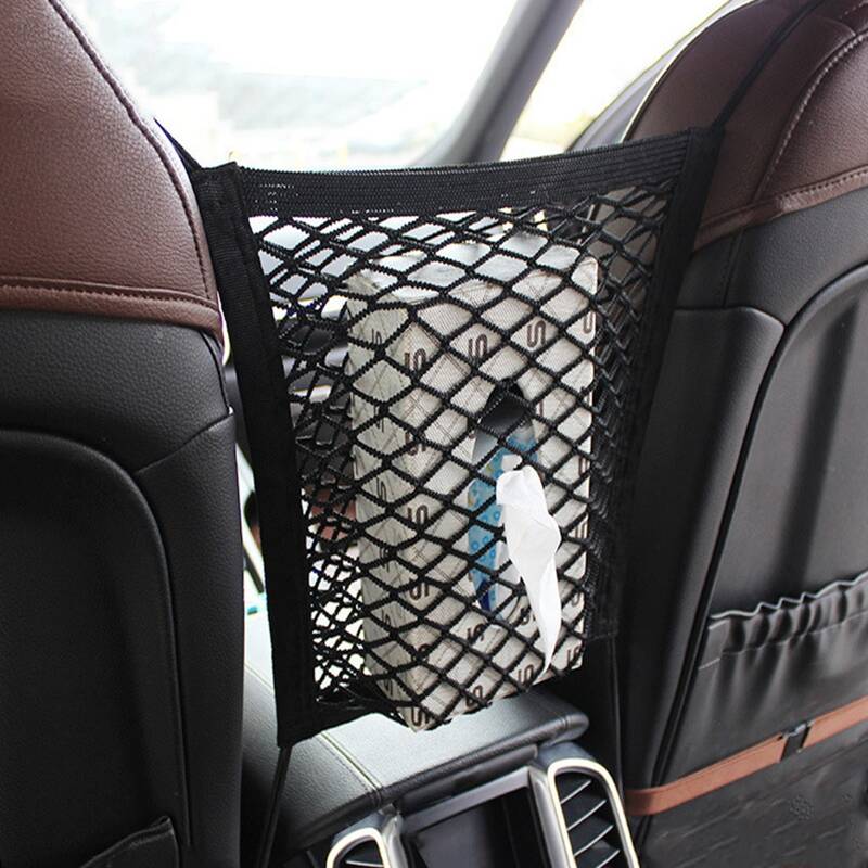 

1pc Car Hanging Storage Mesh Bag, Black