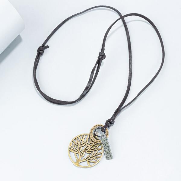

Tree Charm Necklace, Multicolor