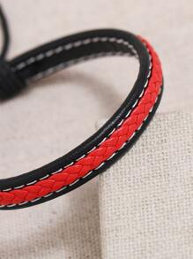 時尚流行男士PU編織手鍊，適合珠寶禮品和時尚外觀 - 彩色 - 查看 3