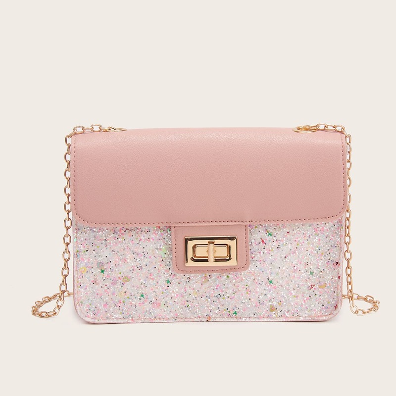 

Glitter Flap Bag, Pink