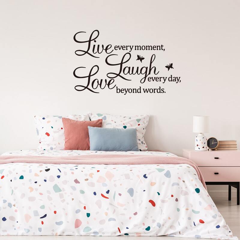 

Slogan Graphic Wall Sticker, Black