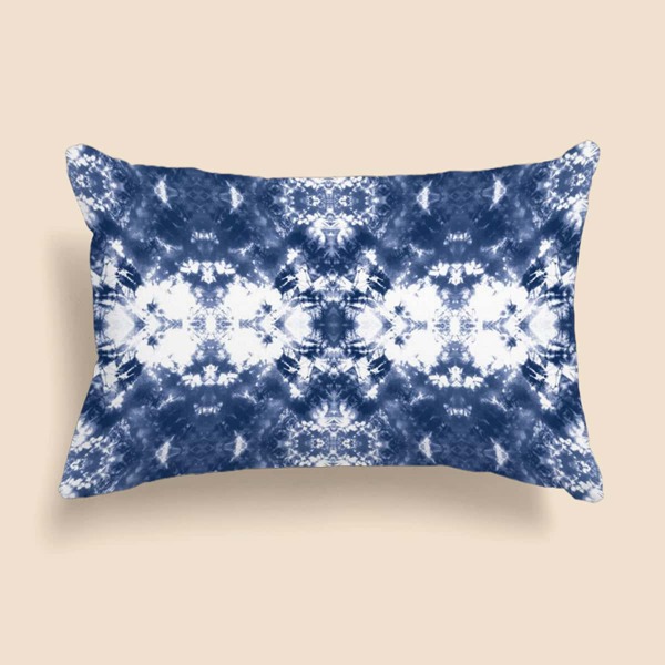 

Tie Dye Pattern Lumbar Pillow Cover Without Filler, Blue