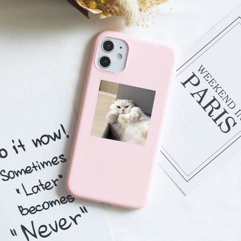 

Cute Cat iPhone Case, Baby pink
