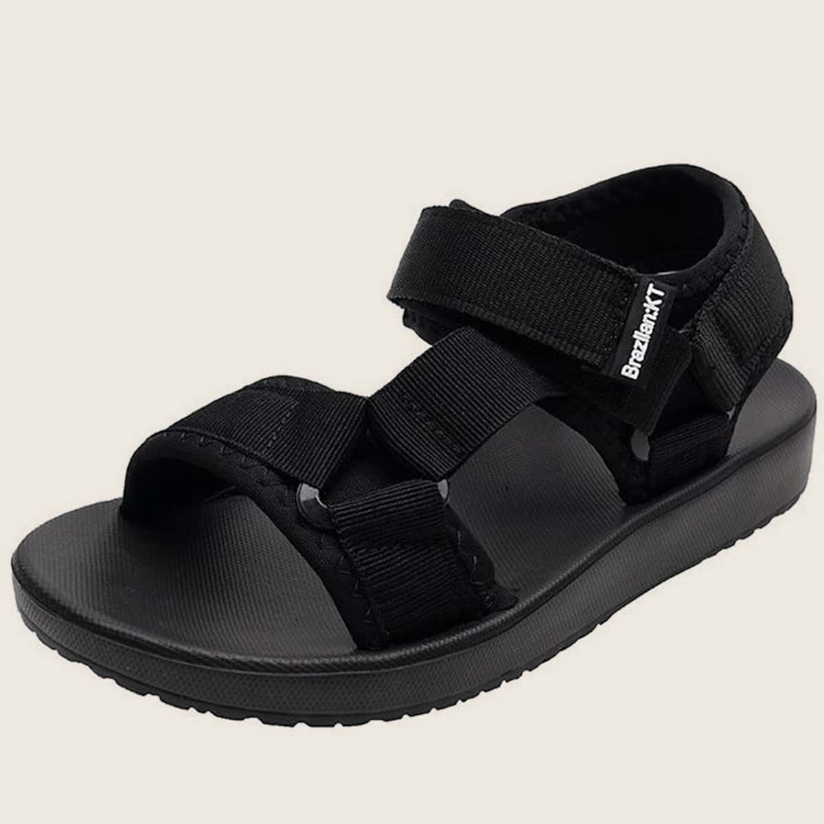 

Simple Ankle Strap Sandals, Black