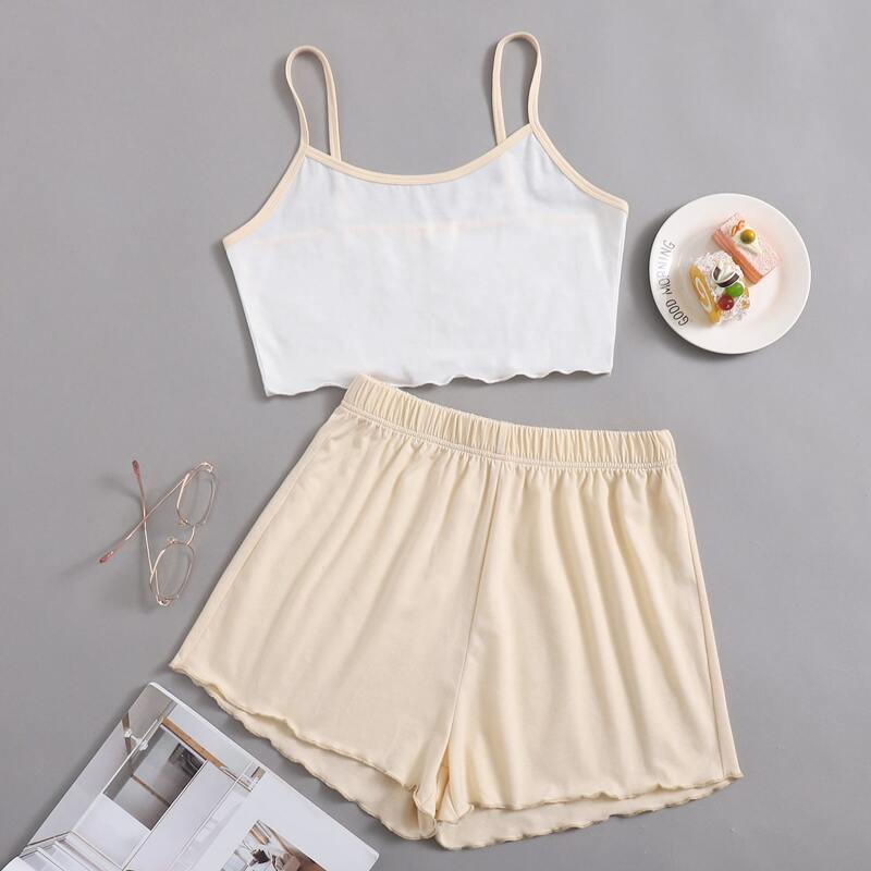 

Ringer Cami & Shorts PJ Set, Multicolor