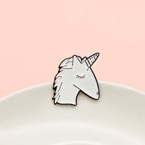 

Kids Cartoon Design Brooch, White