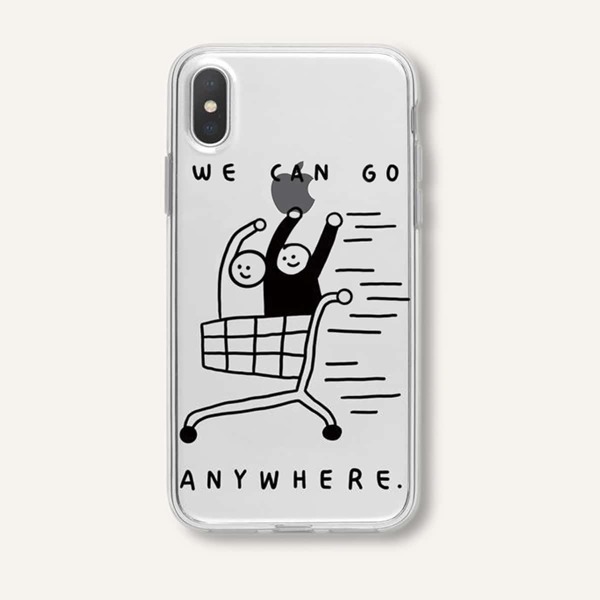 

Shopping Cart Print iPhone Case, Clear