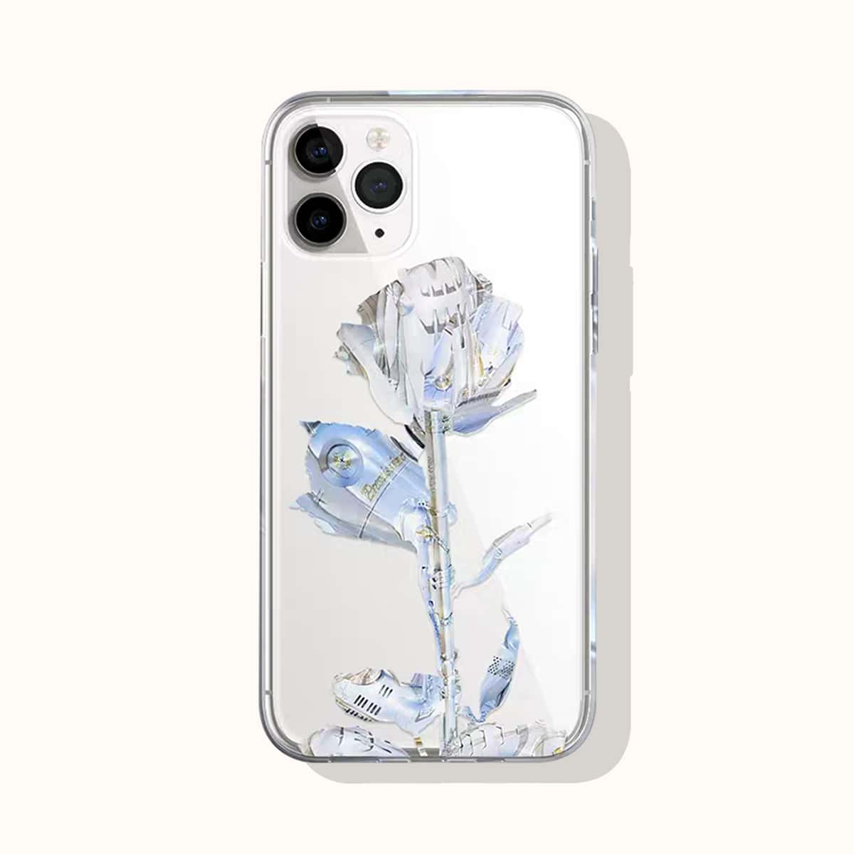 

Flower Print Phone Case, Clear