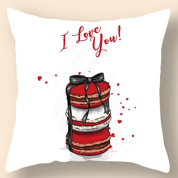 

Macaron Print Cushion Cover Without Filler, Multicolor