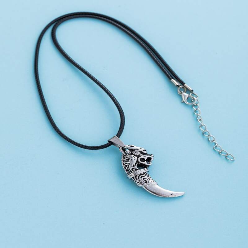 

Guys Animal Decor Necklace, Silver
