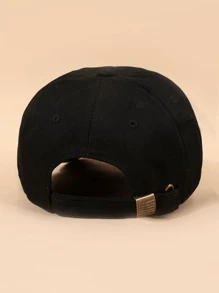 男士字母刺繡棒球帽 - 黑色 - 查看 3