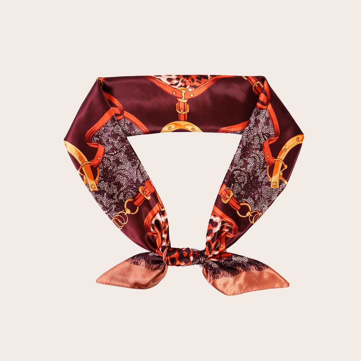 

Leopard & Chain Print Bandana, Multicolor