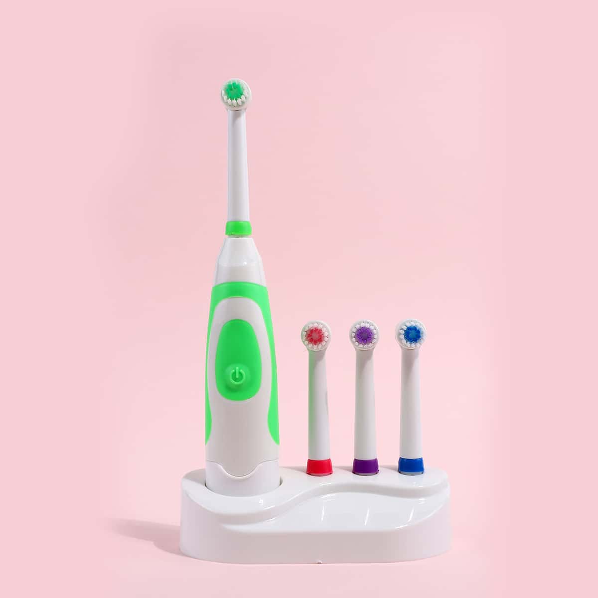 

1pc Electric Toothbrush & 4pcs Random Color Brush Head, Green
