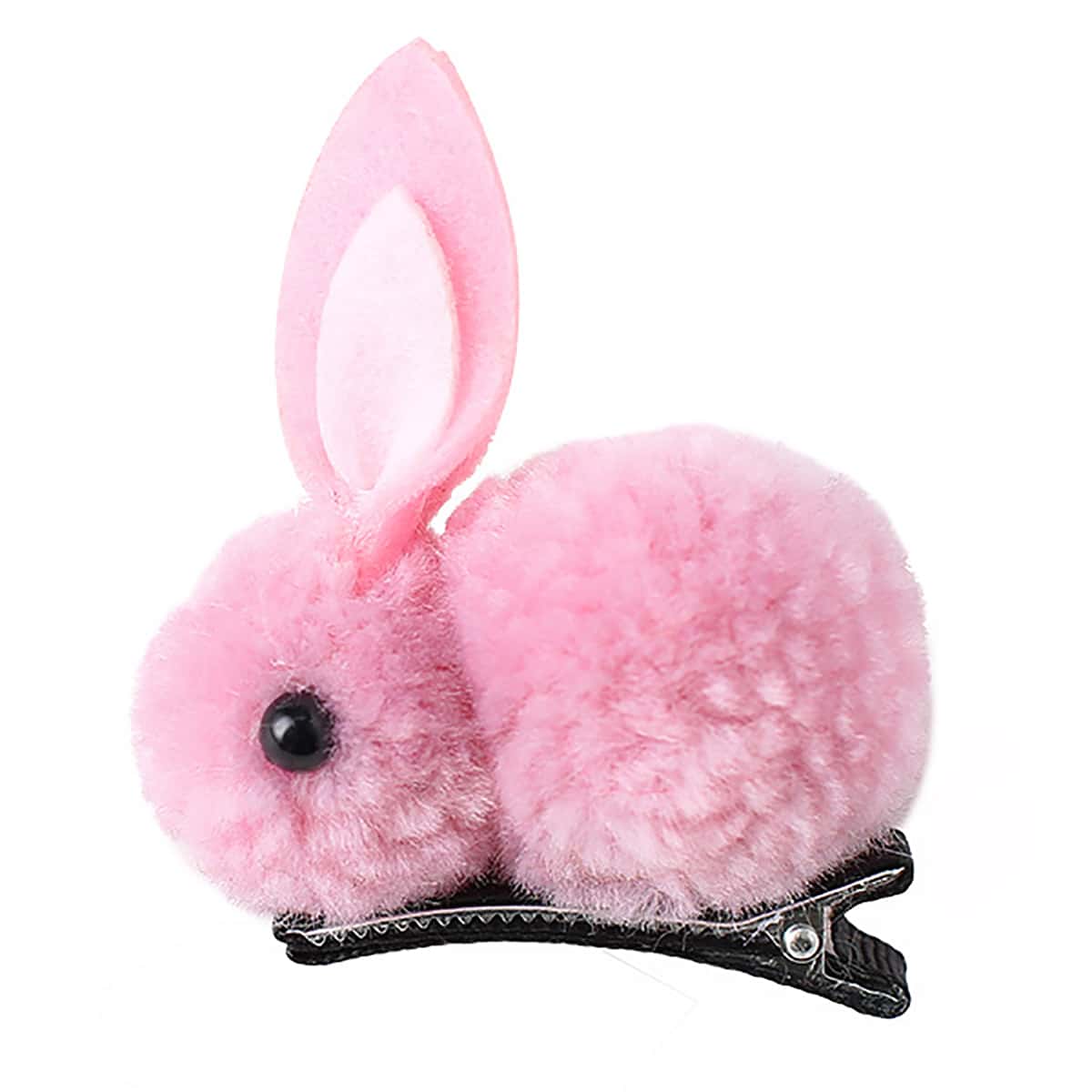 

2pcs Random Fluffy Rabbit Hair Clip, Multicolor