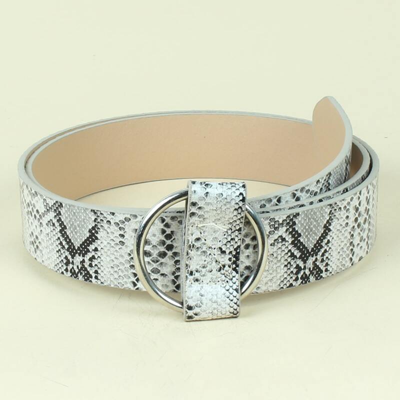 

Snakeskin Ring Buckle Belt, Multicolor