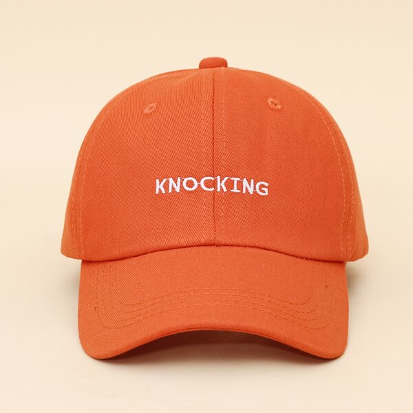 

Men Letter Embroidery Baseball Cap, Coral orange
