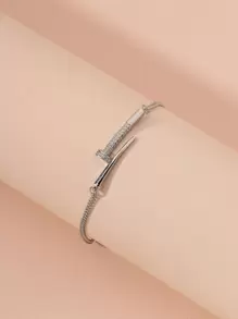 1 件女士欧式水钻珍珠银河金属铆钉链装饰可调节樱桃链手链，适合日常佩戴和节日礼物